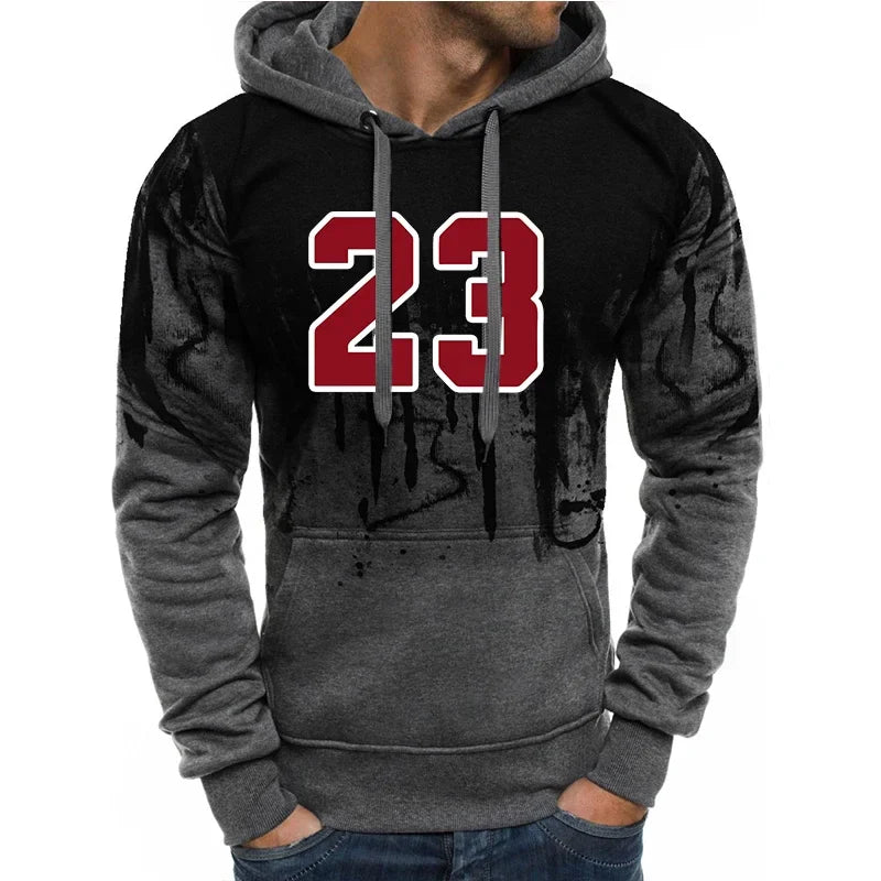 Men's casual polyester hoodie sweatshirt for autumn and winter daily wear