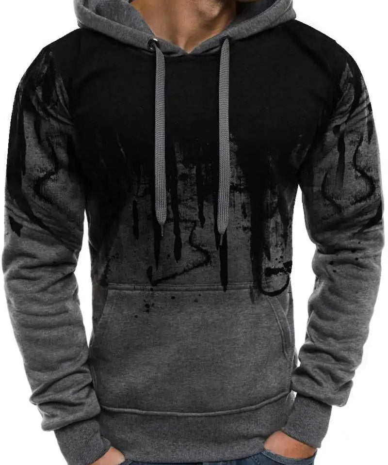 Men's autumn winter camouflage tracksuit with hoodie and pockets for casual wear