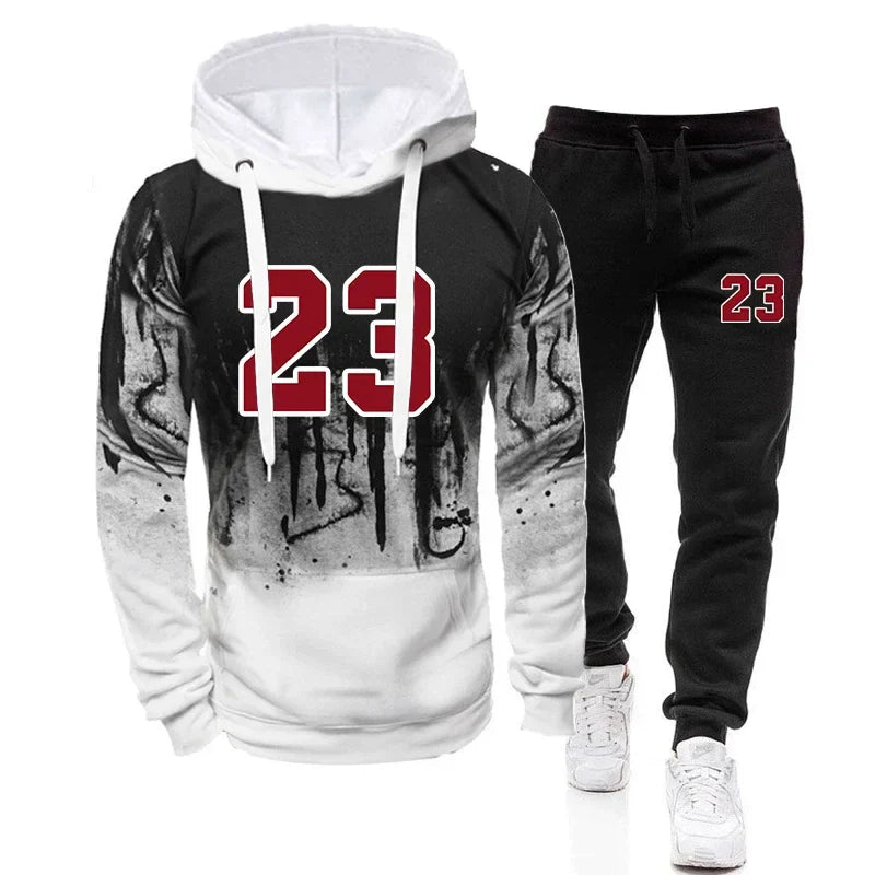 Men's casual polyester hoodies with o-neck and appliques pockets for autumn and winter sportswear