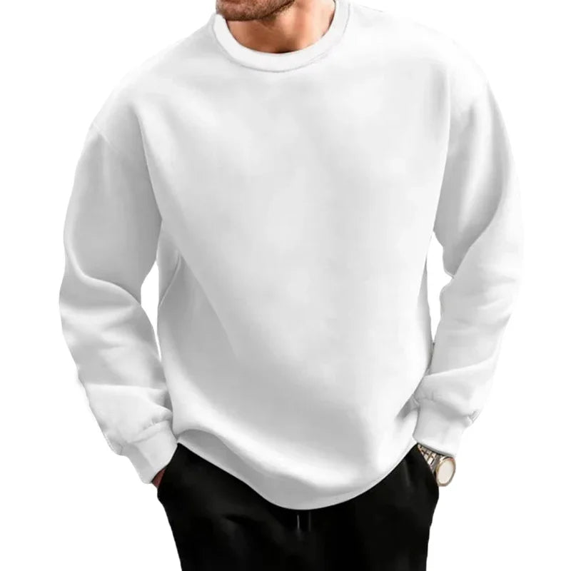 Men's casual polyester pullover tracksuit with elastic waist pants for autumn and winter streetwear