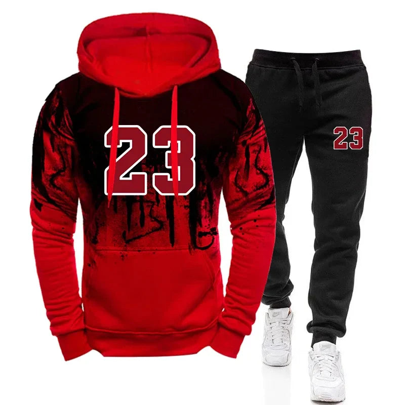 Men's casual polyester hoodies with appliques and pockets for autumn and winter sportswear