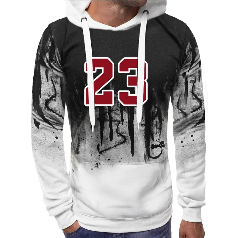 Men's casual hoodies polyester jogging sweatshirts with pockets and O-neck design for autumn and winter