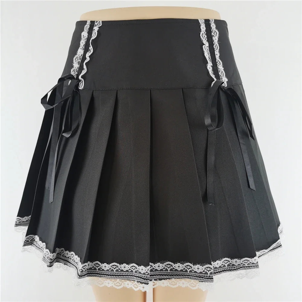 Harajuku Punk Gothic Black High Waist Black Skirts