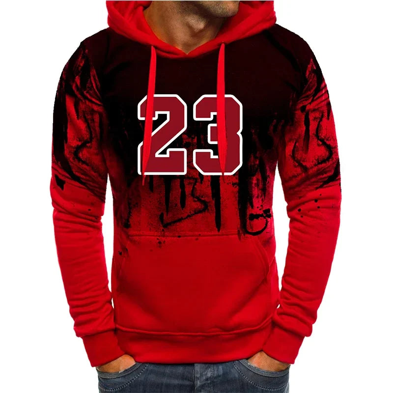 Men's casual polyester hoodies with o-neck and pockets for autumn and winter sportswear